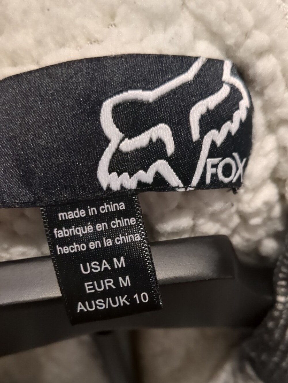Fox Black & White Patterned Sherpa-Lined Zip Hoodie - Picture 2 of 3